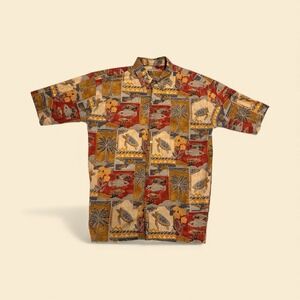Tori Richard Honolulu Mens Large Hawaiian Print Button Up Shirt *see description